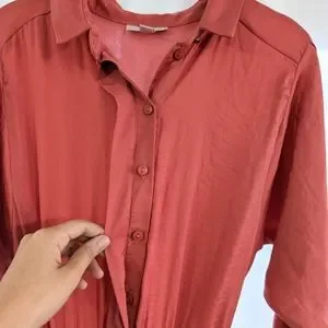 Topshop satin pleat shirt dress 2025